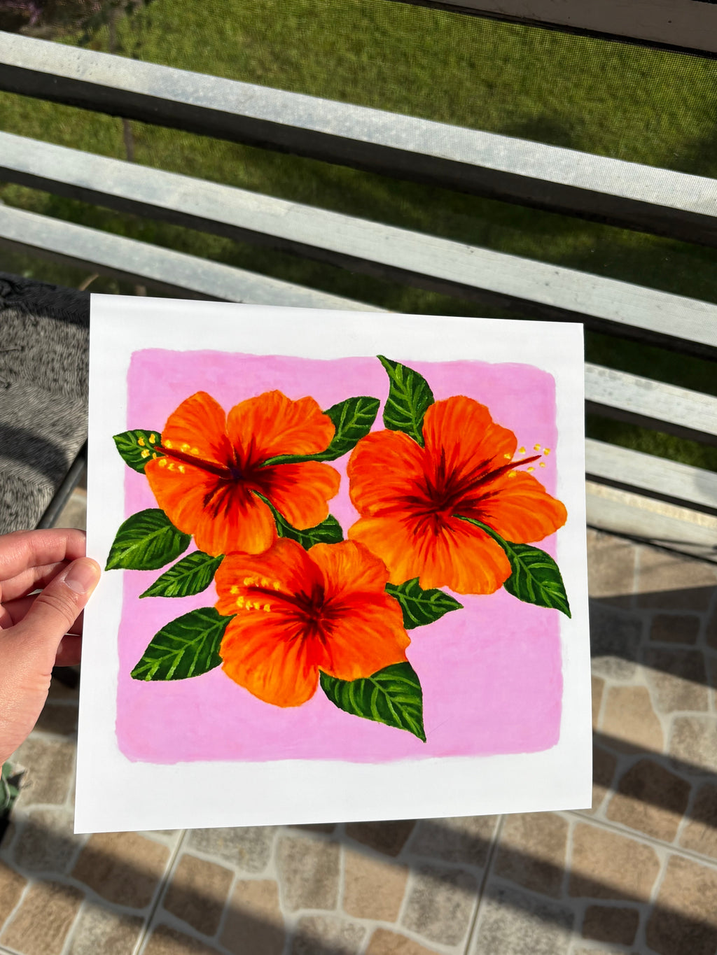 Orange Hibiscus Art Print