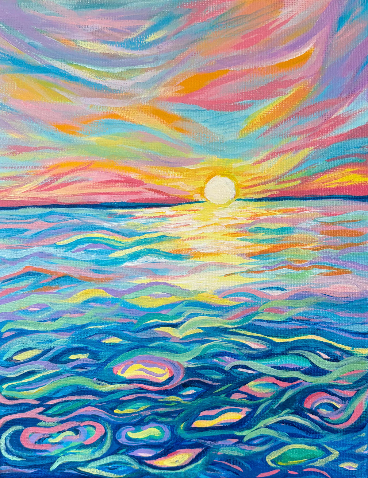Glow drops (Sunset) Art Print