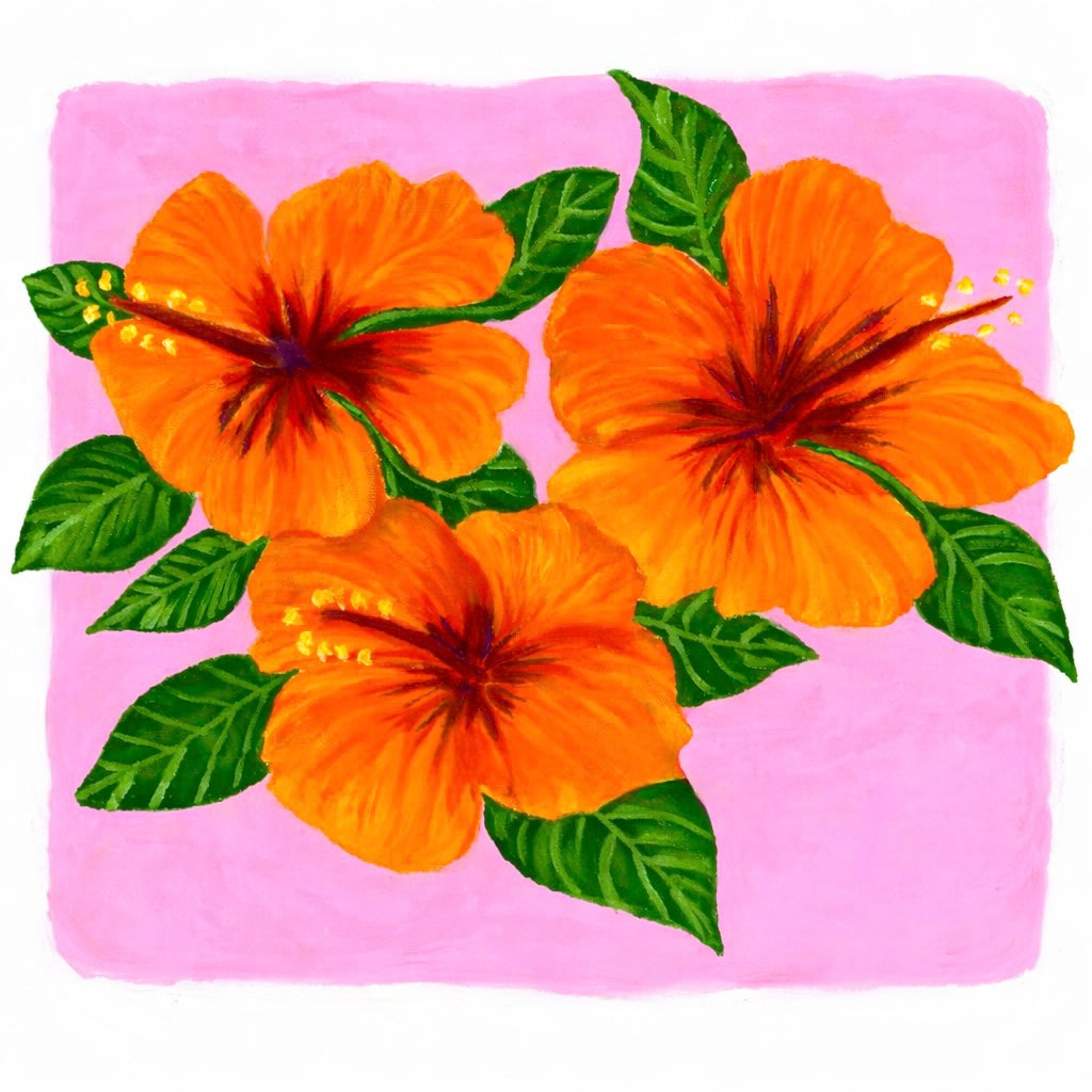 Orange Hibiscus Art Print