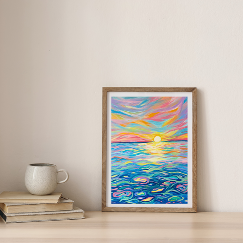 Glow drops (Sunset) Art Print